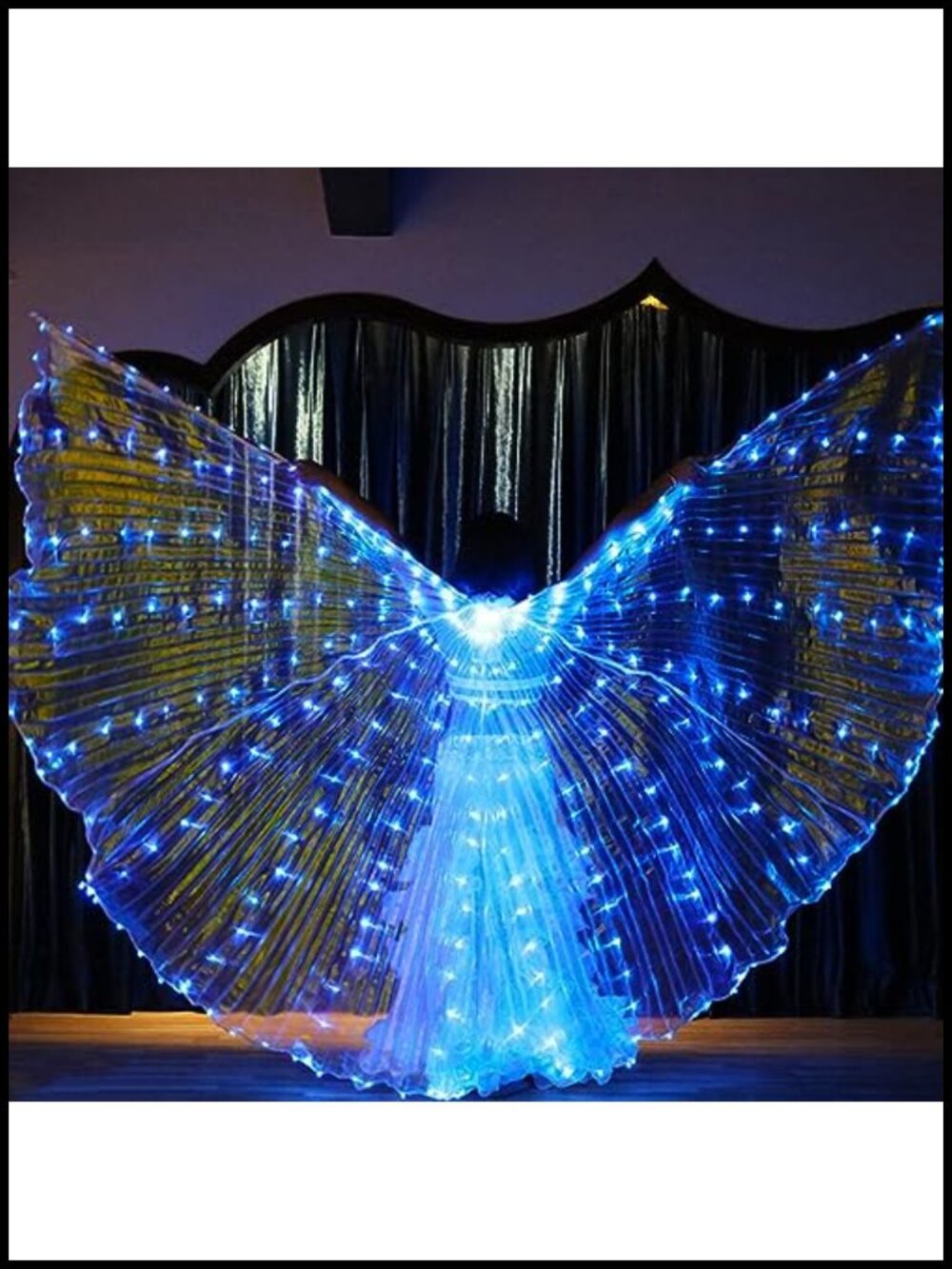LED Isis Wings Light Up Belly Dance Costume Accessory Set with Sticks